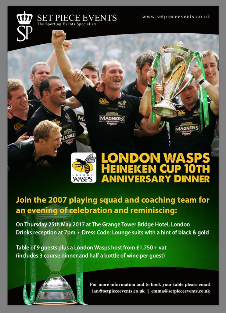 The 2007 <a href="/WaspsOfficial/">LondonWasps</a> team back together for 1 night only <a href="/TomVoyce/">Tom Voyce</a> <a href="/timpayne_1/">Tim Payne</a> <a href="/Kingy_75/">Alex King</a> <a href="/domwaldouck/">Dom Waldouck</a> <a href="/macca9/">macca</a>