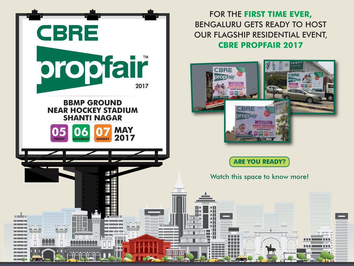CBRE_India's tweet photo. More than 60 developers, 200 projects and leading financial institutions are participating in the #CBRE #PropFair #2017 in Bengaluru! https://t.co/vk3K50QnER