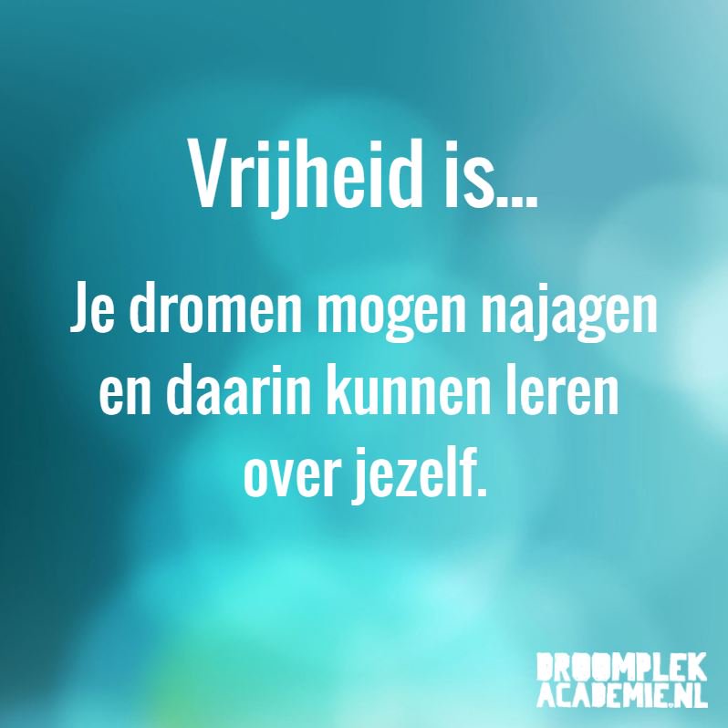 Wat een groot goed dat er zoveel positieve dromen nagejaagd kunnen worden. #vrijheid #5mei