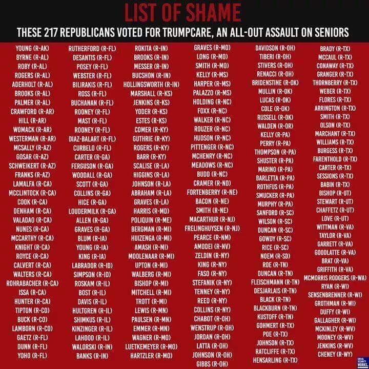 Jeepnpeep's tweet photo. Check the list if your rep on it, #ReplaceRepublicans2018 

#IamAPreExisitingCondition https://t.co/2DQ9Aa9e4k