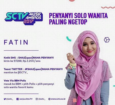 Yuk semangat vote #SMA2 <a href="/FatinSL/">Fatin Shidqia Lubis</a> <a href="/SCTV_/">SCTV</a> via SMS, TWITTER, BBM dan yg mau ikutan kuis cek di favorit <a href="/Fatinistic/">Fatinistic OFFICIAL</a> 💪💪