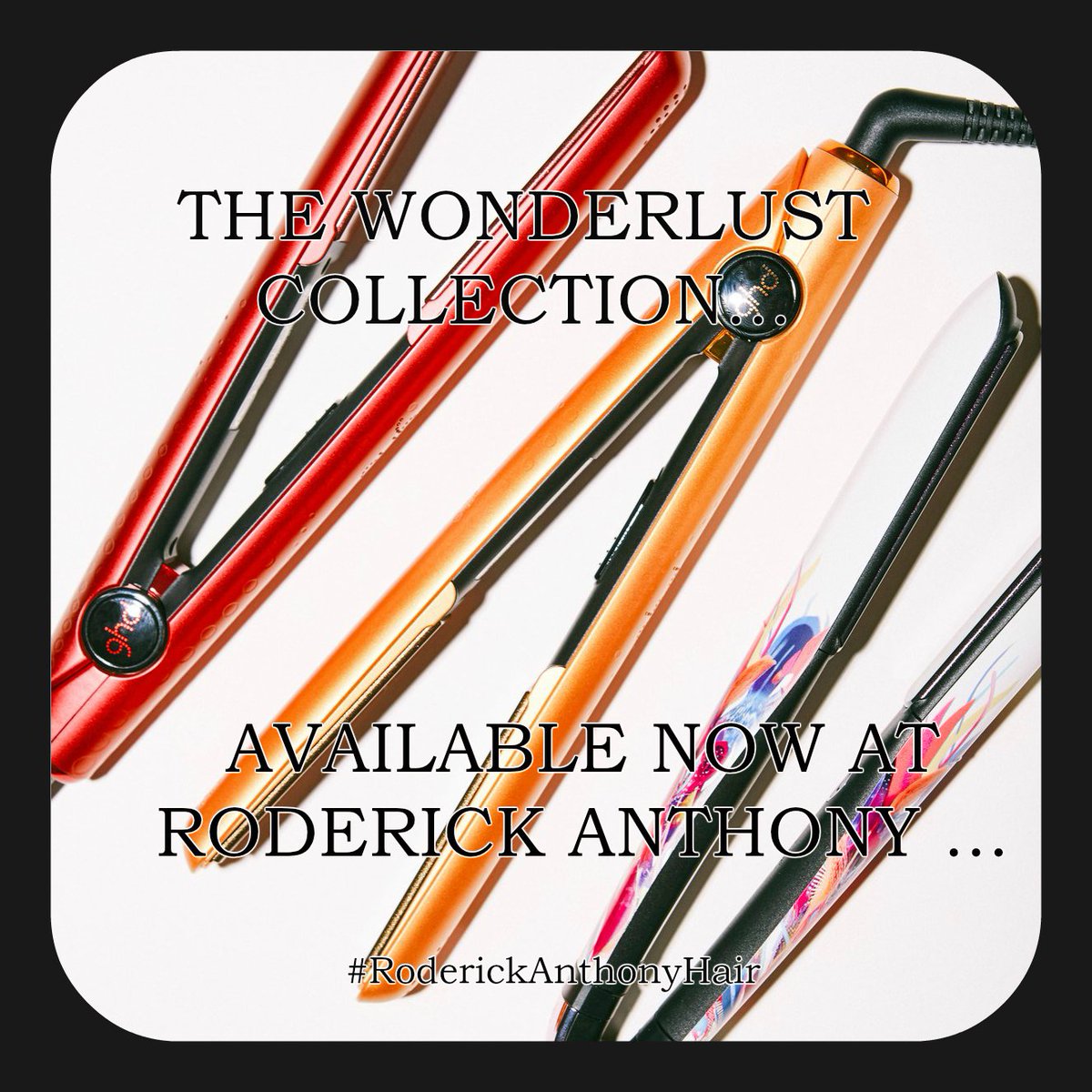 roderickanthair's tweet photo. Introducing the NEW Wonderlust Collection by GHD...
👠💄👄
#GetYoursToday #GHD #Wonderlust #RoderickAnthonyHair https://t.co/Il6FBaODRP