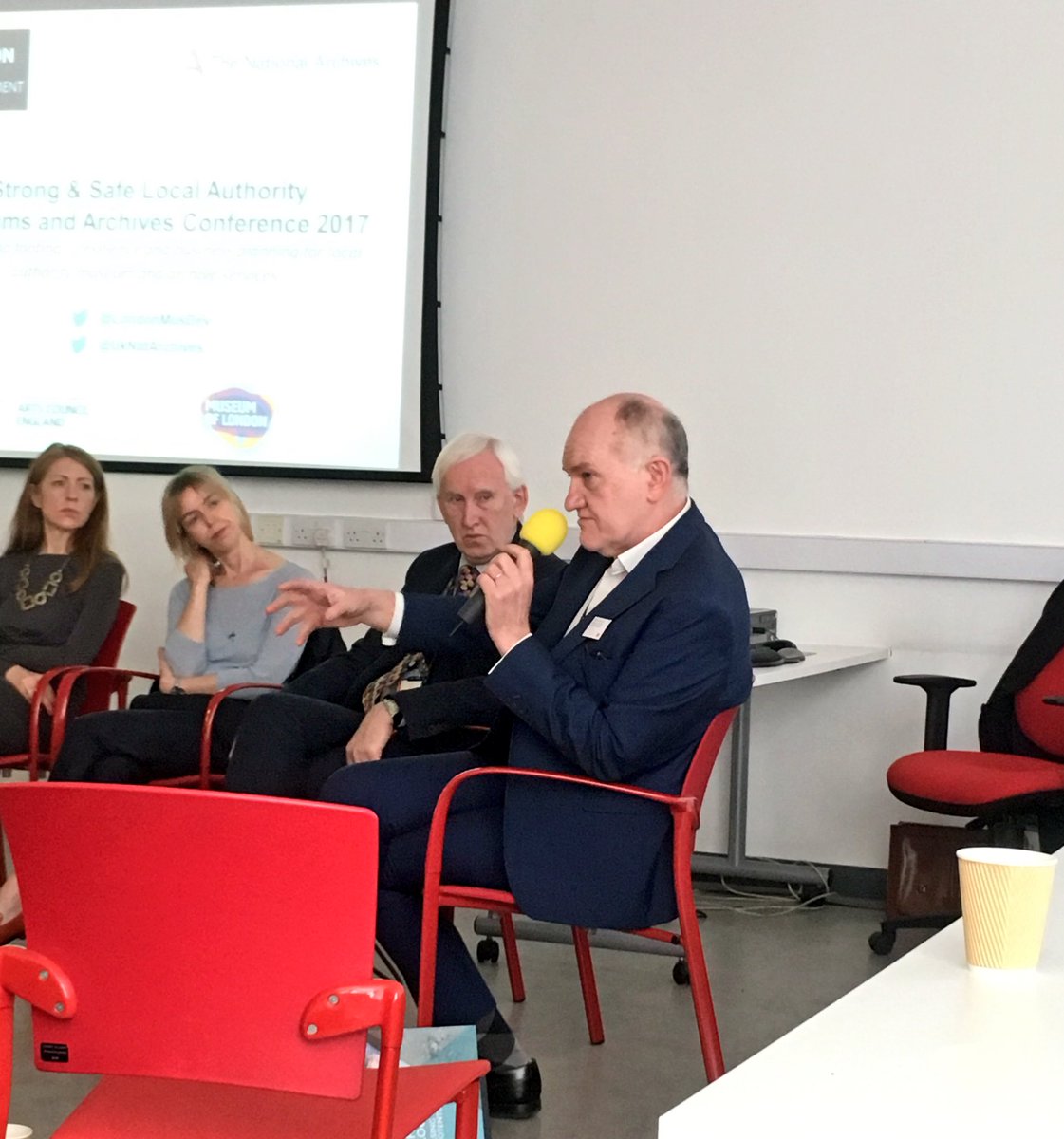 LondonMusDev's tweet image. Variety of questions for the panel at #StrongandSafe Conference at the @LdnMetArchives today. From #digital to #resilience to #funding.