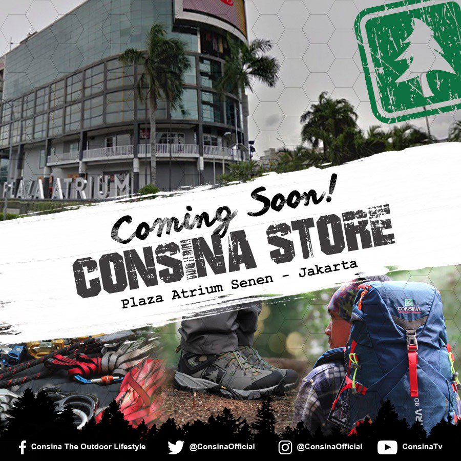 ConsinaOfficial's tweet image. Besok! Consina Store Atrium open, visit us lantai 203 Atrium Senen Jakarta Pusat 
#Consiners #Gunung