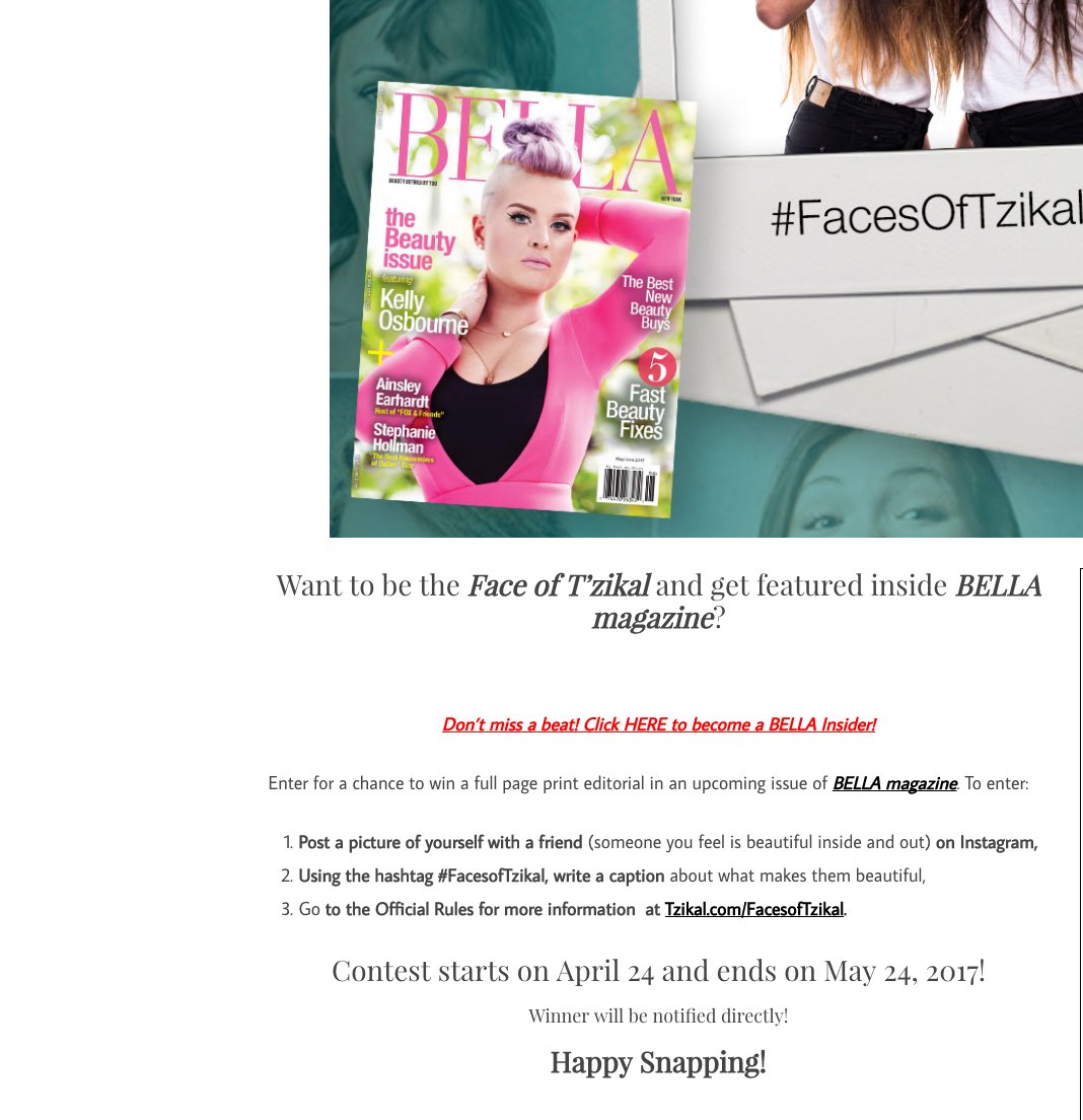 TzikalBeauty's tweet photo. Check out amazing contest. Winner to be featured in print ad in @BellaNYCMag. See website for TC https://t.co/4trJOs3Bdb #FacesofTzikal https://t.co/2tHVeAXrAc