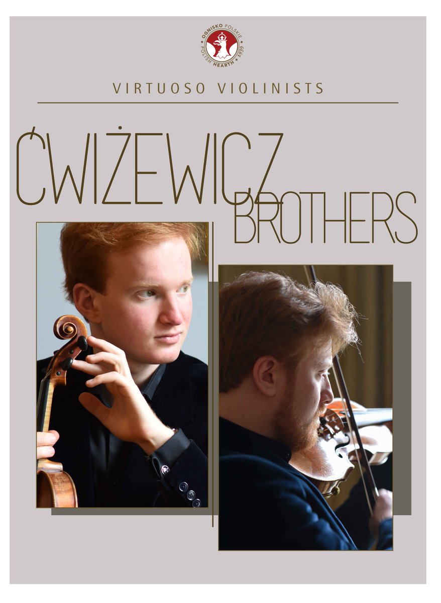 Tonight - Tonight's concert by the Ćwiżewicz Brothers will be collecting for the Marii Sapiehy Foundation, Poland <a href="/FlyingFiddler/">Michał Ćwiżewicz</a> <a href="/FilipCwiz/">Filip Ćwiżewicz</a>