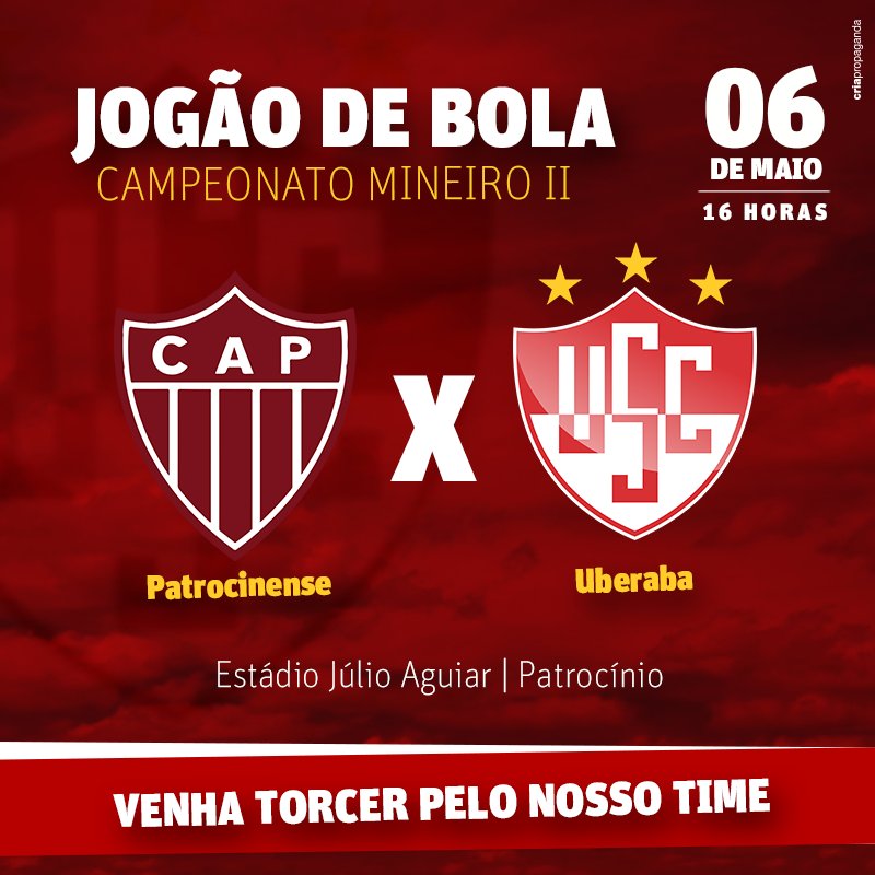 ColoradoUSC's tweet photo. É AMANHÃ!
O próximo jogo do Colorado é contra o Patrocinense, neste sábado! https://t.co/50zJGA5ilq