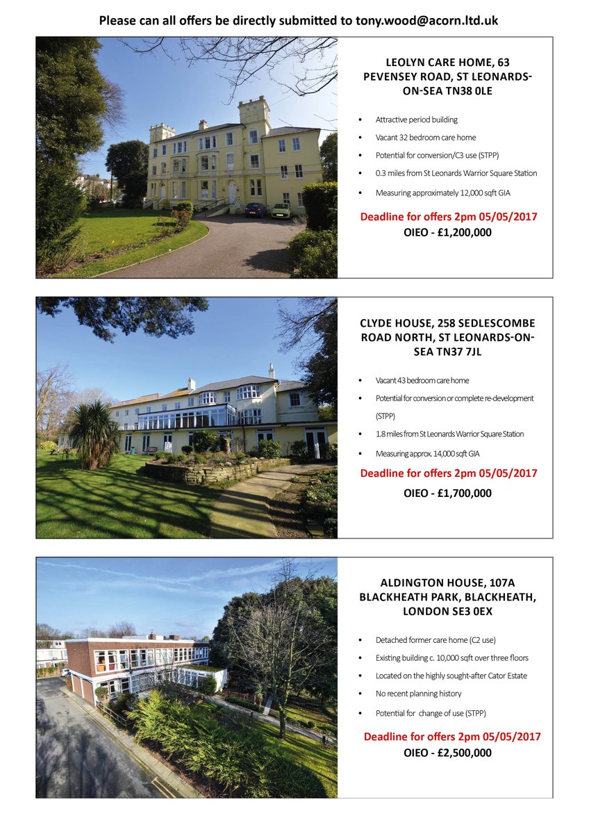 acorncommercial's tweet image. FINAL REMINDER - Offer deadline 2pm today! #carehomes #forsale #Developmentpotential