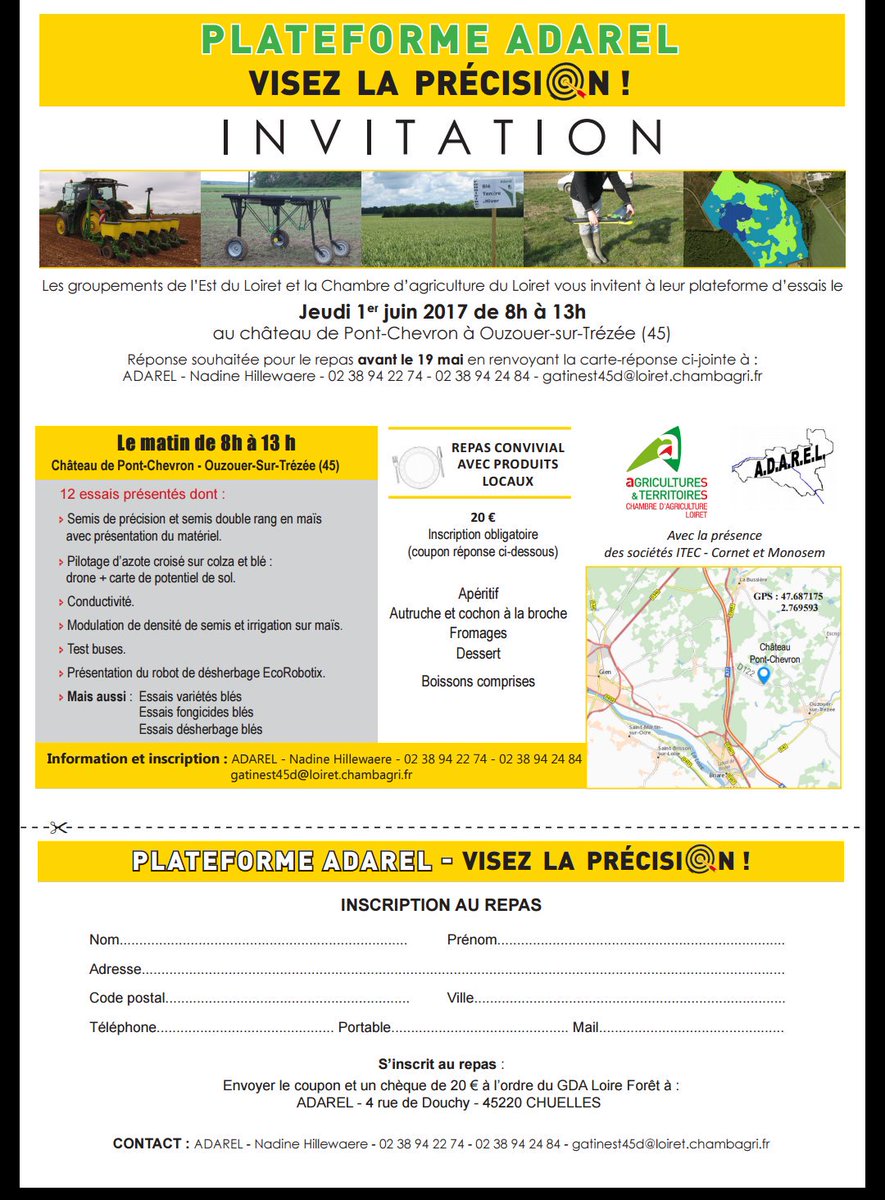 eriberolles's tweet photo. L' #ADAREL et la #CA45 vous invitent à leur plate-forme d'essais #visezlaprecision le 1er juin. N'hésitez pas à venir et à vous inscrire ! https://t.co/ci5EDafvqs