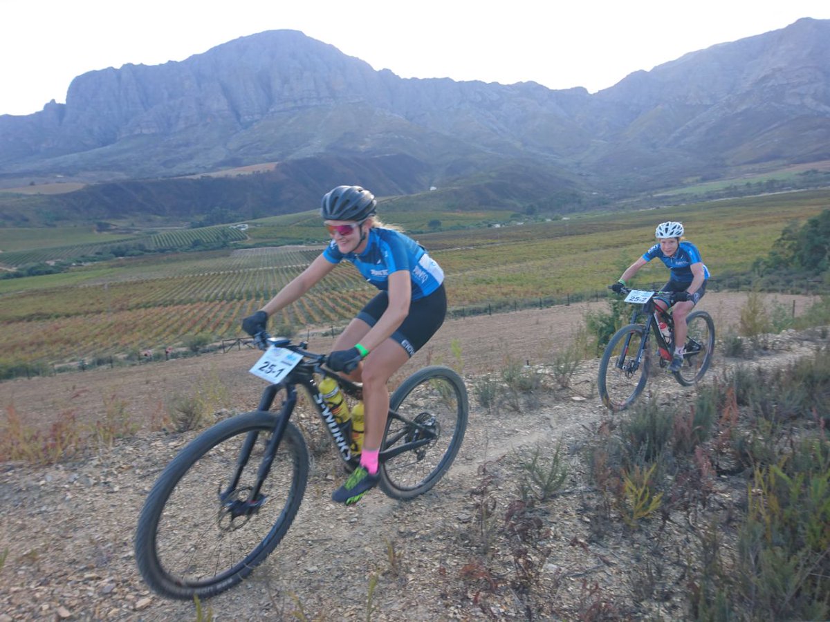 gravelandgrape's tweet photo. @NickyGiliomee &amp; @cathwilliamson seems to have fun! @ciovitacycling @IqelaEvents @SportsmansW @BreedekloofWine https://t.co/nD8M2jpaF8