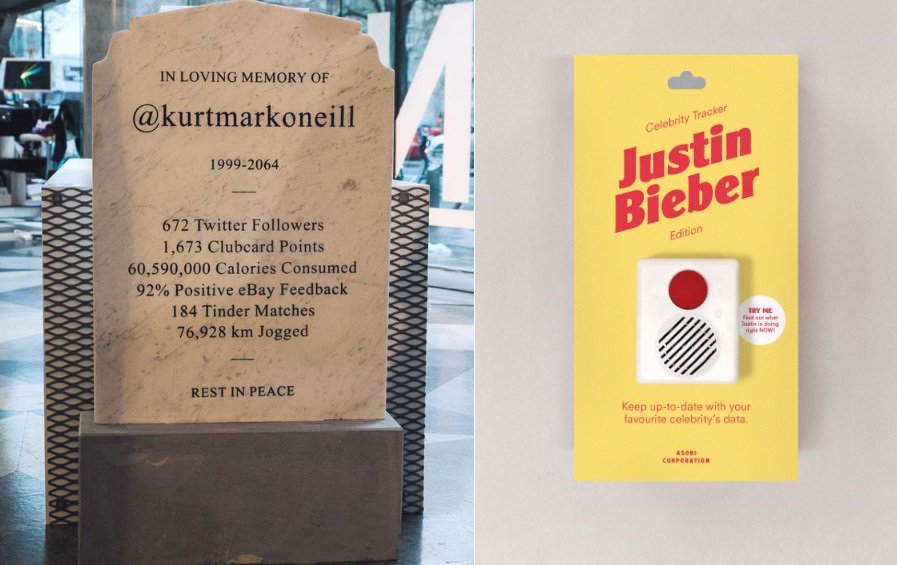 MariellOksnes's tweet photo. The exhibition design was showing fictional and humourous lifelogging products, showing a possible future #uibixd https://t.co/VbcnskPbOp
