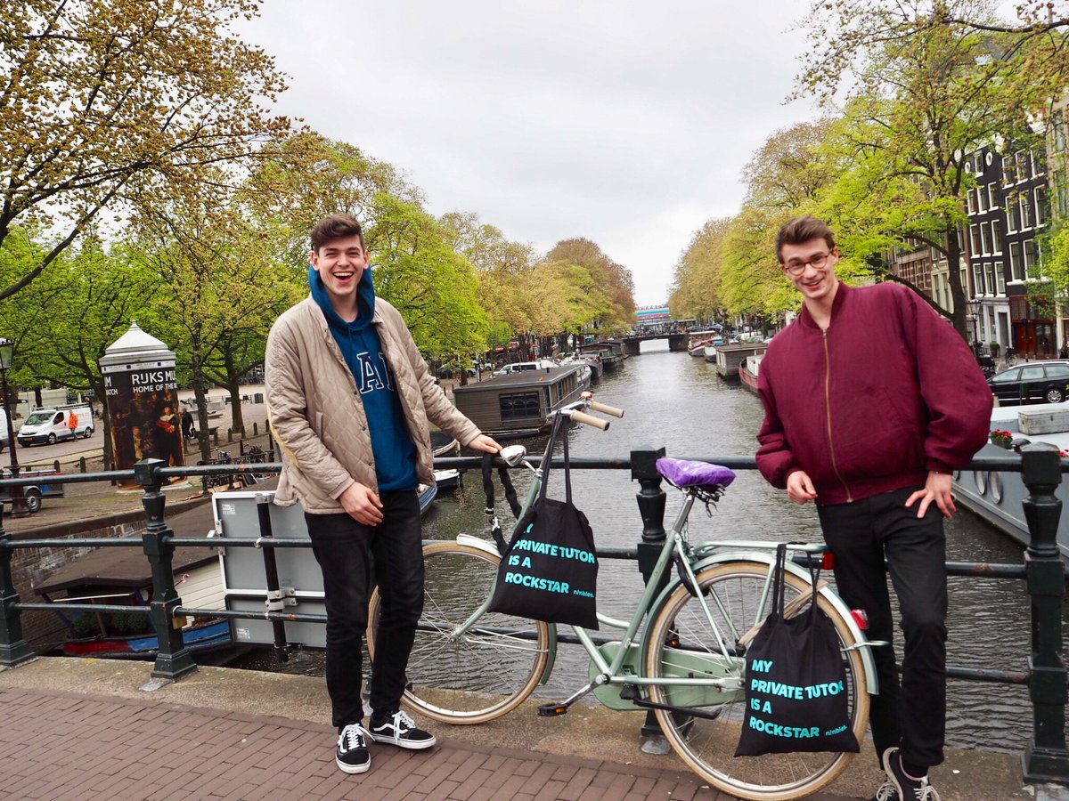Nimbles_'s tweet photo. These boys are doing some great promotional work! Nimbles coming to you! #myprivatetutorisarockstar #purpleshower #streetsofAmsterdam https://t.co/fMPS2cySri