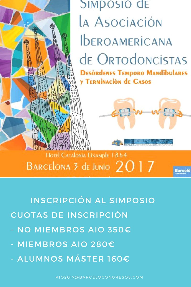 aio2017's tweet photo. Estas son las cuotas para q te inscribas al simposio #AIO2017 #Barcelona 3 de junio 2017: https://t.co/IBIONujTEl #mandibulares #odontologo https://t.co/2uTF8EiXDC