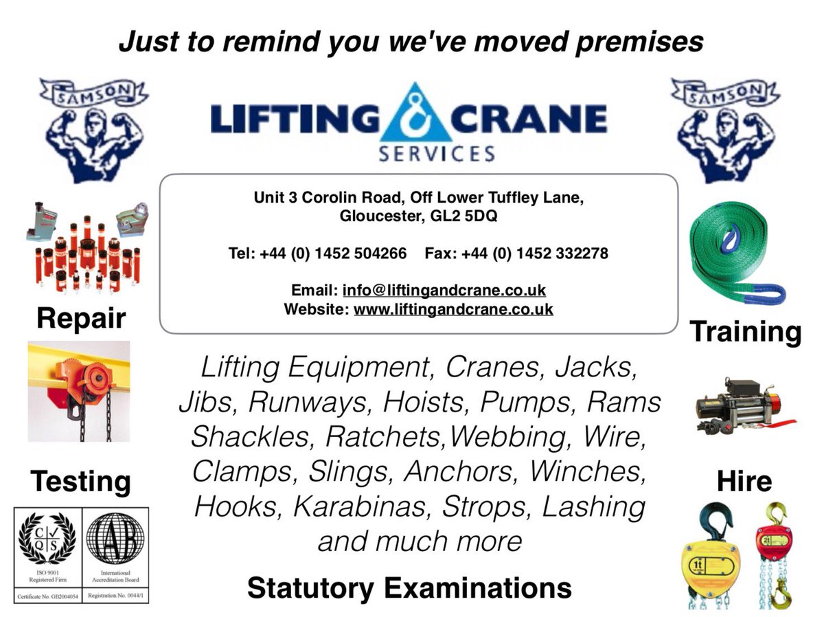 Samson_Lifting's tweet image. Thanks for following @contractlifting @apistesting @catlifestyleuk @JWF_Consultancy @pneutherm @FirstSafetyLtd @JinMandy87 @OptimaxIIM