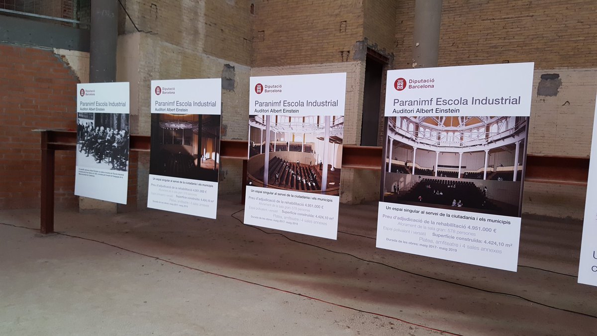 diba's tweet photo. Presentem amb @jciurana el que serà #AuditoriAlbertEinstein al 2019 al paraninf de l'Escola Industrial https://t.co/FHiVA7SvDw