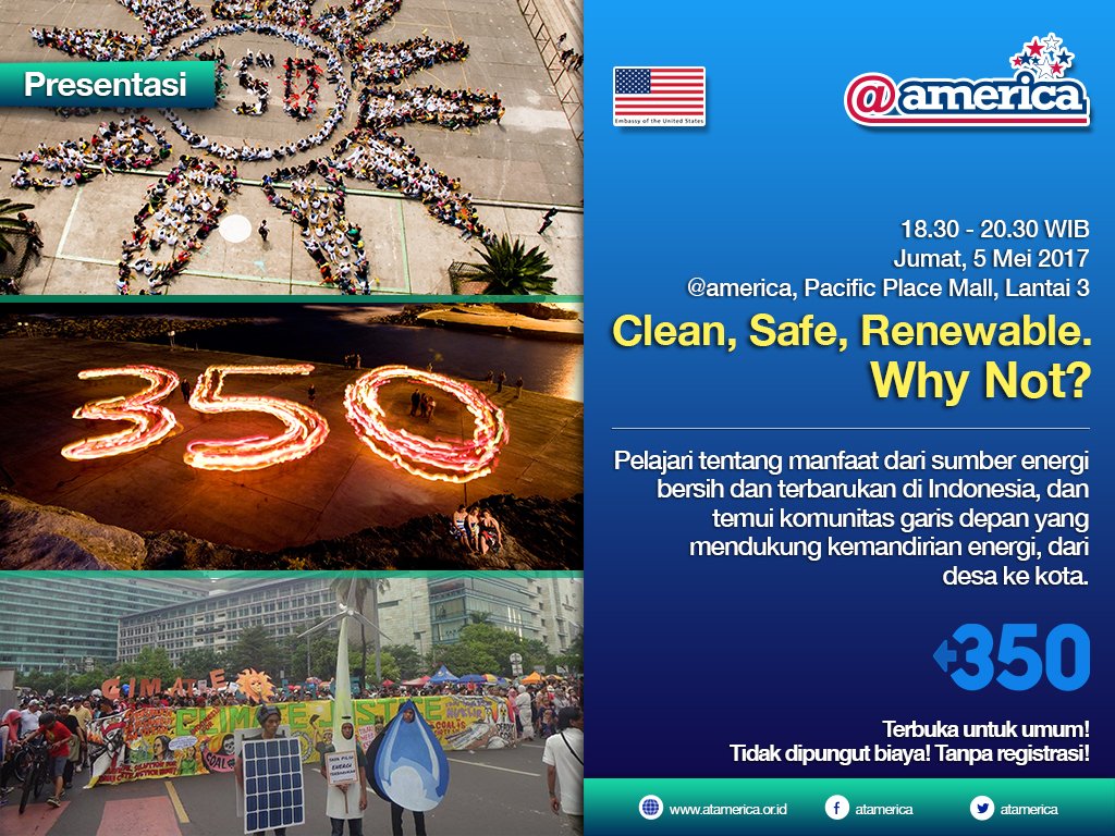 atamerica's tweet photo. Nanti malam! Yuk ketahui dan belajar lebih lanjut akan energi bersih! #EnvironmentTalk
@piusginting @cinthya__ @agussari https://t.co/o2u2VSBfc8