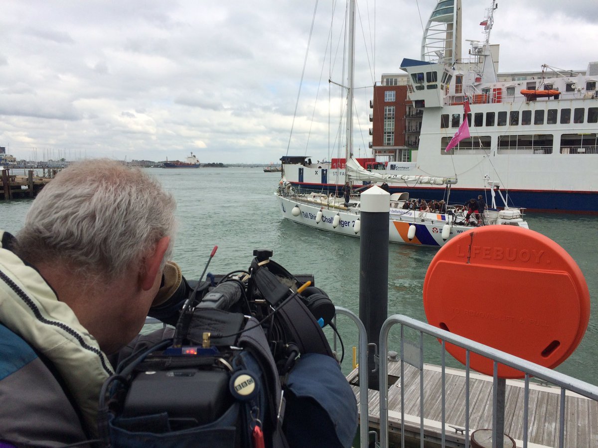 Filming in #Portsmouth as the @1851Trust host school children for a range of sea based activities ahead of the #AmericasCup in <a href="/Bermuda/">Bermuda</a>.