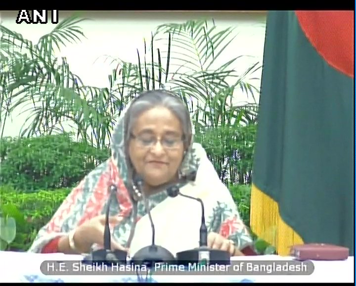 ANI's tweet photo. I congratulate government of India. Hope this will open a new horizon of cooperation in the region: Bangladesh Prime Minister Sheikh Hasina https://t.co/ALnlc0IM2Y