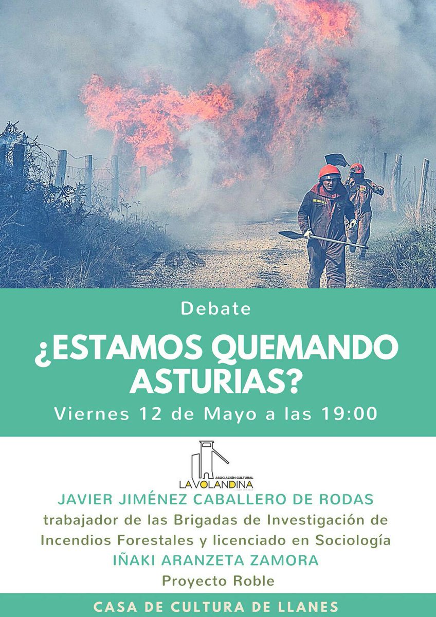 VirginiaCarrace's tweet photo. #Debate #IIFFAsturias ¿Estamos quemando Asturias? #JJiménezCaballero #BRIPA  #IAranzeta #ProyectoRoble 12mayo 19h #CasaCultura #Llanes https://t.co/WCZYfRzSSh
