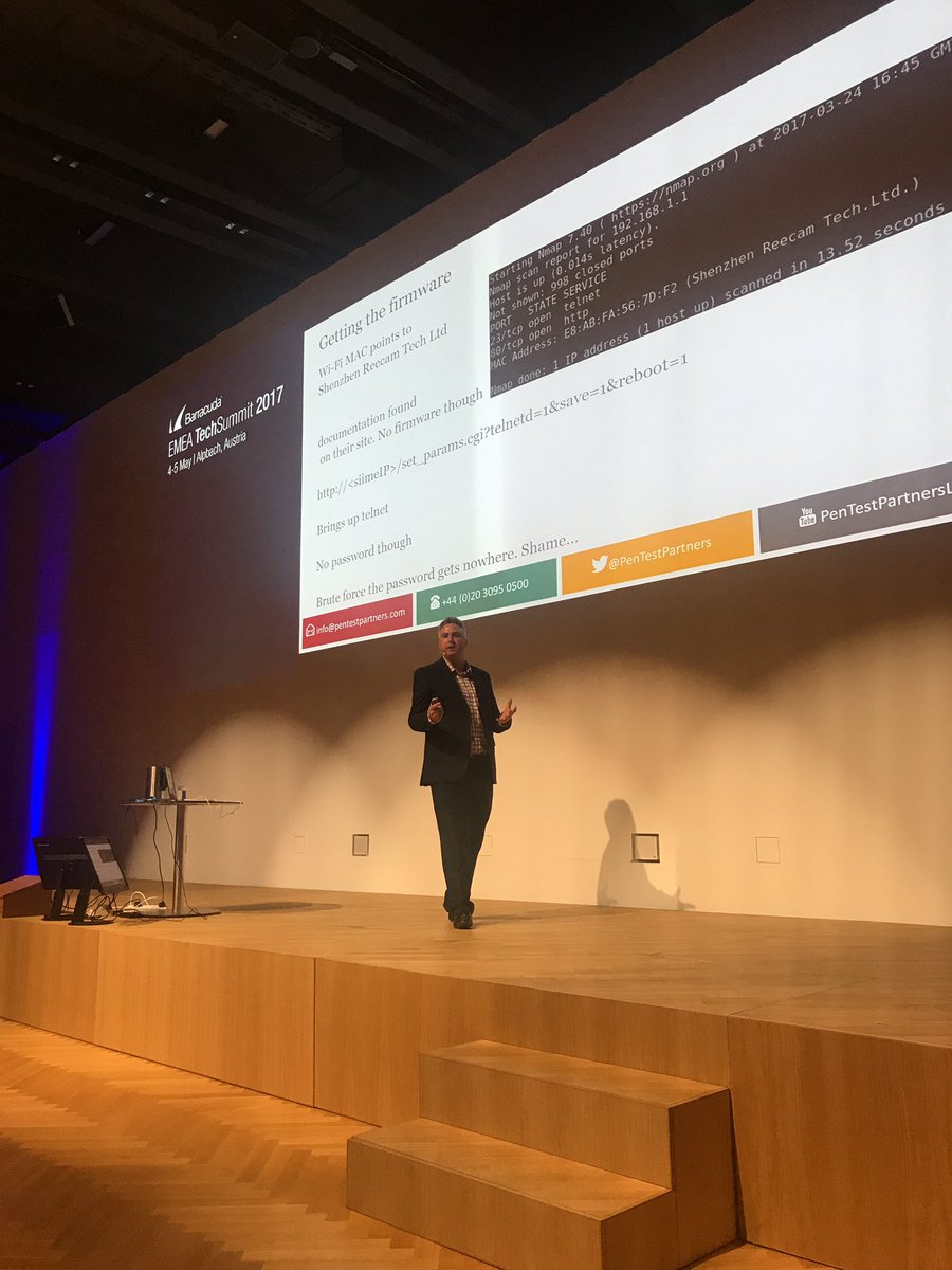 WielandAlge's tweet photo. IoT hacking with Tony Gee:
How about getting a root shell on a dildo?
#cudatechsummit https://t.co/AgR9Wg4hIB