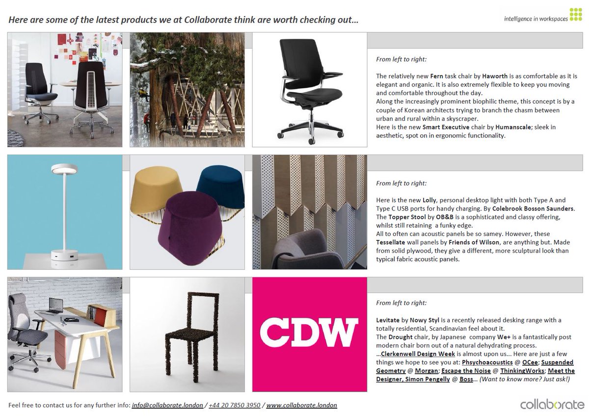 Collaborate (@collabfurniture) on Twitter photo Our latest newsletter featuring <a href="/Humanscale_eu/">Humanscale</a> <a href="/Haworthinc/">Haworth, Inc.</a> <a href="/CBS_ergonomics/">CBS Products</a> <a href="/NowyStylGroupUK/">Nowy Styl Group</a> and a little look ahead to <a href="/CDWfestival/">Clerkenwell Design Week</a> #design Our latest newsletter featuring <a href="/Humanscale_eu/">Humanscale</a> <a href="/Haworthinc/">Haworth, Inc.</a> <a href="/CBS_ergonomics/">CBS Products</a> <a href="/NowyStylGroupUK/">Nowy Styl Group</a> and a little look ahead to <a href="/CDWfestival/">Clerkenwell Design Week</a> #design