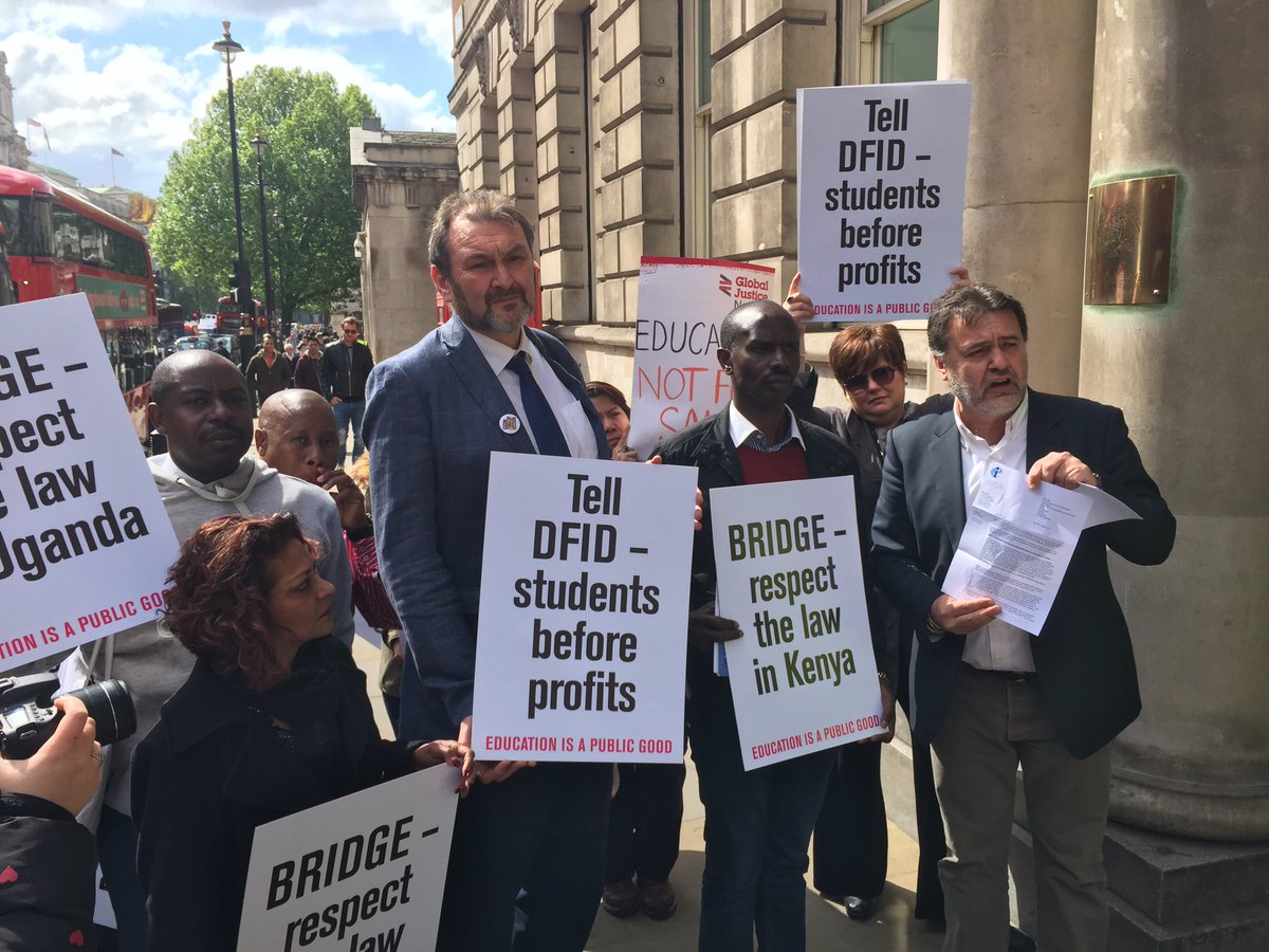 .@AGavrielatos &amp; <a href="/DeniseSpecht/">Denise Specht</a> tell <a href="/DFID_UK/">DFID</a> to stop funding illegal private schools in Africa. Next, we're going to #tellpearson <a href="/eduint/">Education International</a>
