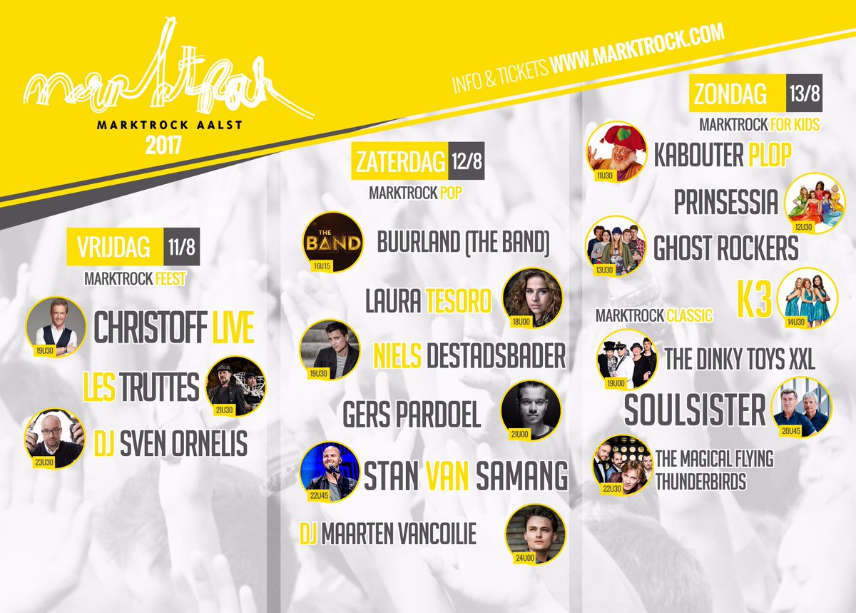 MarktrockZomert's tweet photo. De verkoop van de tickets voor Marktrock Aalst'17 vliegen de deur uit! Bestel nog snel je tickets op https://t.co/5TN1JXsVfO
#MarktrockAalst https://t.co/DZ8fVWGPkN