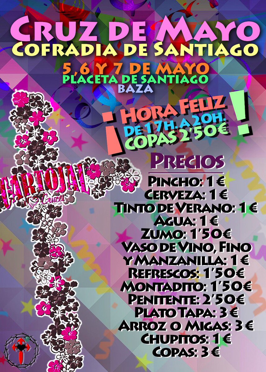 ¡Volvemos a tener los precios más bajos! A las 12:00h. arrancamos... #CruzDeSantiago #CruzDeMayo #Baza