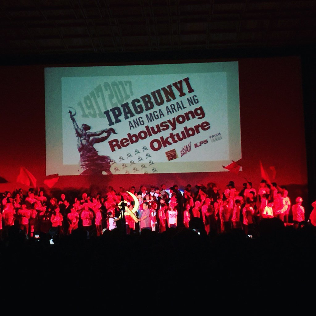 arnoldpadilla's tweet photo. Filipino activists join global launch of centennial celebration of Great October Revolution today #OctoberRev100 https://t.co/C9RgvZnwHG