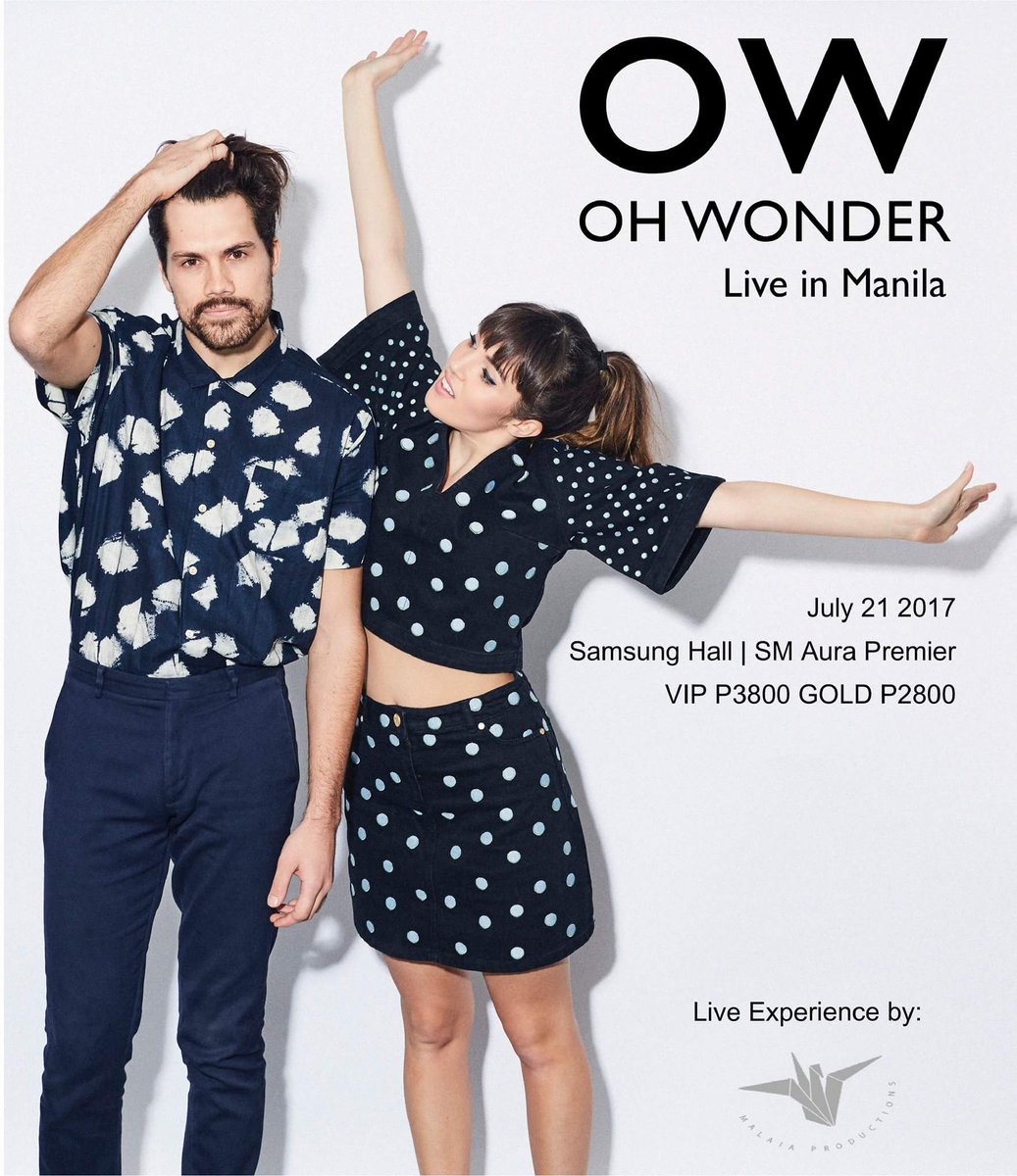 philconcerts's tweet photo. .@OhWonderMusic on 7/21/17
Early-bird discount until 5/10/17
P3800 -Now P2900 VIP Standing
P2800 - NowP1990 Balcony 
https://t.co/h2qae0eK12 https://t.co/wAD05m7863
