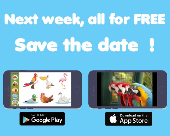 papoogames's tweet photo. Next week, all PAPOO apps are FREE.
Save the date !
#FreeAppoftheWeek #appgratuite #appforfree https://t.co/4PVbjXrtl8