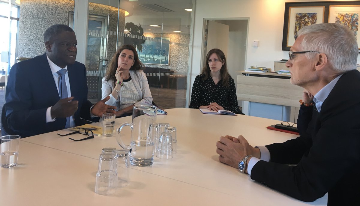 Jon Lomøy (@jon_lomoy) on Twitter photo Dr. <a href="/DenisMukwege/">Denis Mukwege</a> highlights the importance of building bridge between humanitarian aid & #development in response 2 #SexualViolence in #DRC Dr. <a href="/DenisMukwege/">Denis Mukwege</a> highlights the importance of building bridge between humanitarian aid & #development in response 2 #SexualViolence in #DRC