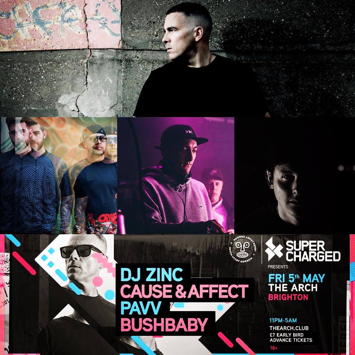 TONIGHT Supercharged x Worried About Henry ft. <a href="/djzinc/">DJ ZINC</a> <a href="/causenaffectuk/">cause&affect</a> <a href="/Pavv_UK/">Pavv</a> + more! Tix: bit.ly/SCWAH0505  <a href="/thearchbrighton/">The Arch</a>