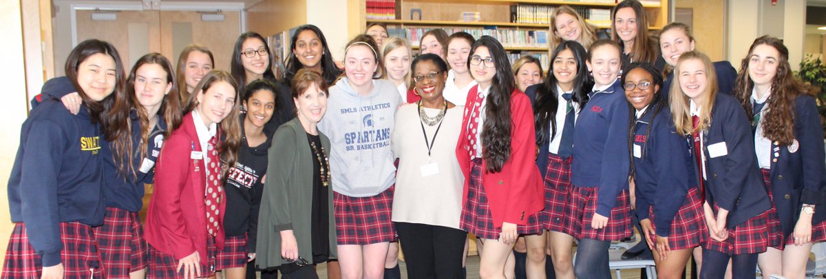 StMildreds's tweet photo. Marion Bethel '71 spoke with students about her work as a lawyer, poet, filmmaker &amp; women's rights advocate. #shesamillie #outstandingalumna https://t.co/RdaQ78TPmc