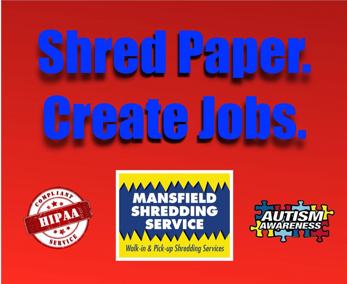 MansfieldShred's tweet photo. Serving you creates meaningful jobs for intellectually challenged young-adults in YOUR community!
https://t.co/JJYgFPYrlW https://t.co/WJCOdzLZuk