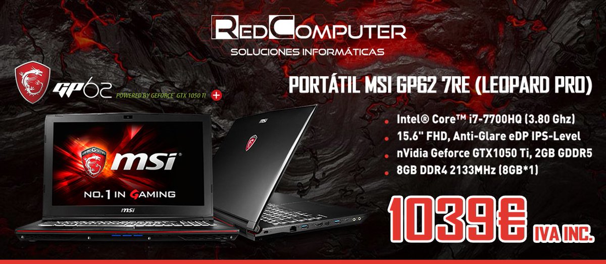 redcomputerbcn's tweet photo. Se acerca el día de la madre, y que mejor regalo que este #GP62 de @MSI_IBERIA a un precio irresistible!? 🎁😍🎮

--> https://t.co/nc4qkbhzZl https://t.co/jGbpyWorrD