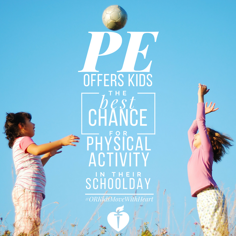 AHAOregon's tweet photo. Physical education teaches kids how to be physically active for a lifetime. Learn more at https://t.co/xGhEQ5Cbha #ORKidsMoveWithHeart https://t.co/gnmyrcALTs