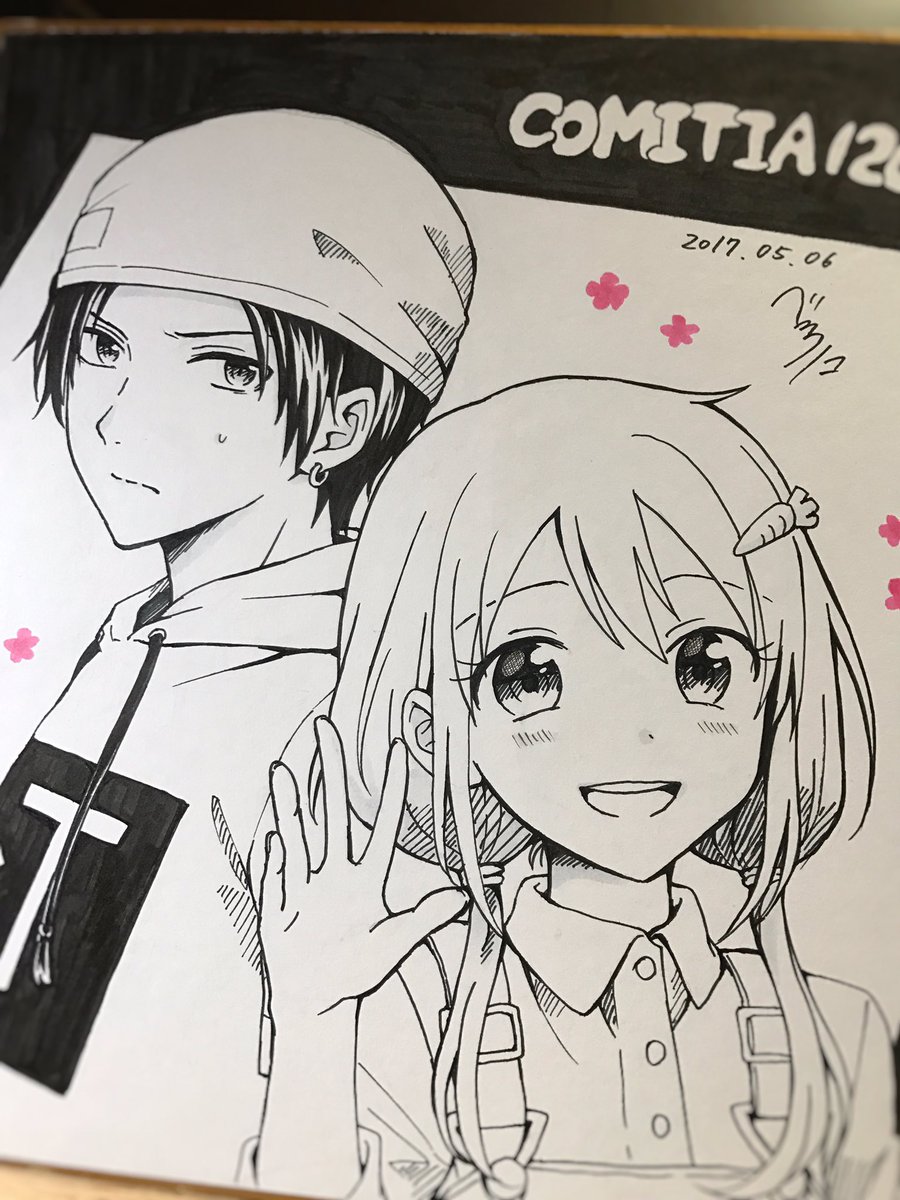 明日のコミティア用に色紙を描きました。前作の美咲氏と弥太郎氏です。
欲しい方いらっしゃったら差し上げますので会場でお声がけください〜 
