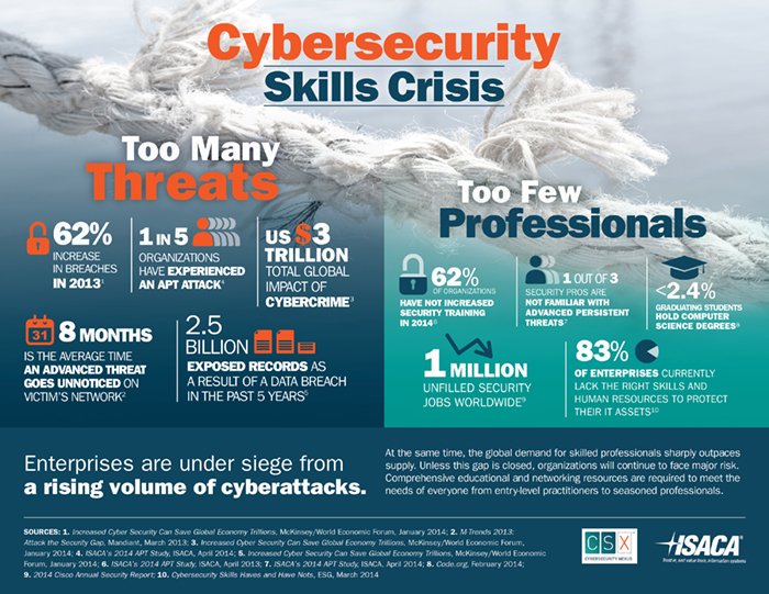 Too many threats, too few professionals. What's causing the #CyberSecurity skills crisis? #infosecjobs #SkillsGap #ITSecurityCareers