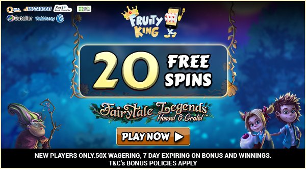 ExcelAffiliates's tweet photo. Fruity King's free spins month on the new #slot by @NetEntOfficial - Hansel and Gretel

#signup to enjoy the #bonuses on this slot! #casino https://t.co/mMwohXyTyP