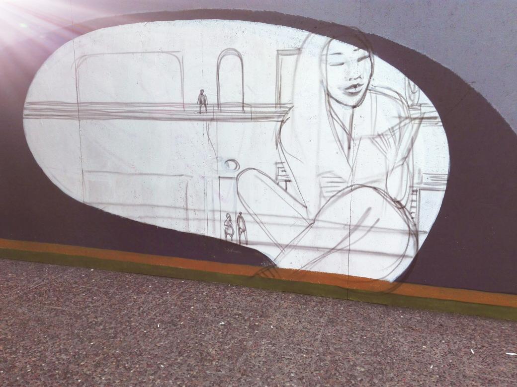 MNBAChile's tweet photo. ¡Buenos días! Aquí un avance del mural de los secos #Grin y #Cekis en el exterior del MNBA. ¡Gracias @GaleriaLira! https://t.co/o40Q2fNsWJ