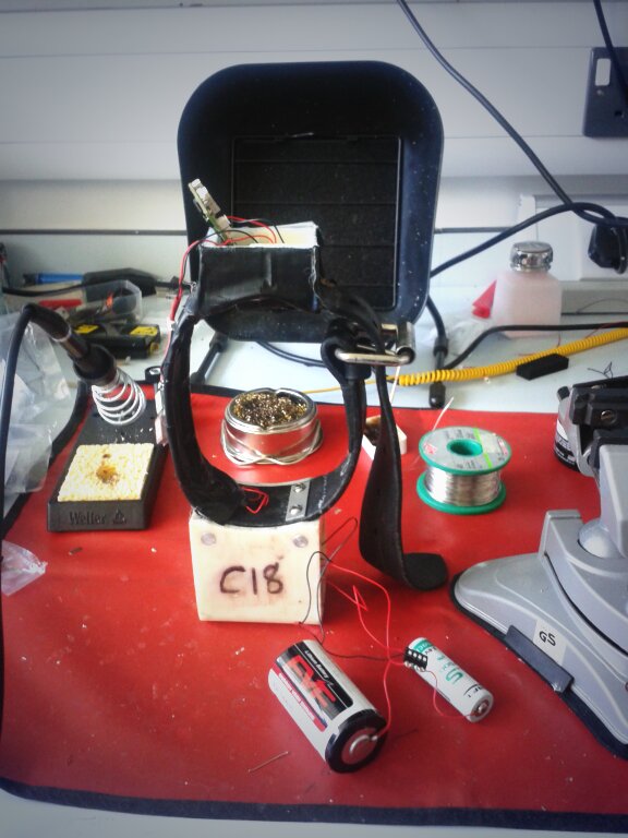 Getting the sheep collars ready again.  Soldering &amp; wire crimping skills have got better. <a href="/UplandsN2O/">UplandsN2O</a> <a href="/NERCscience/">Natural Environment Research Council</a>