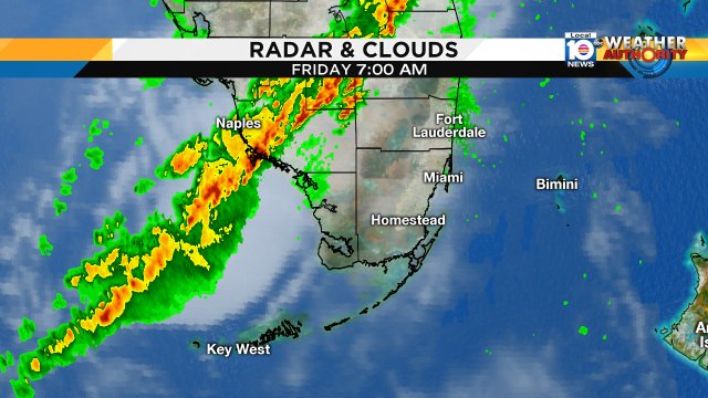 Storms are creeping closer and closer, grab the rain gear. Watch Meteorologist Julie Durda now on local10 https://t.co/YTrIoIziaI