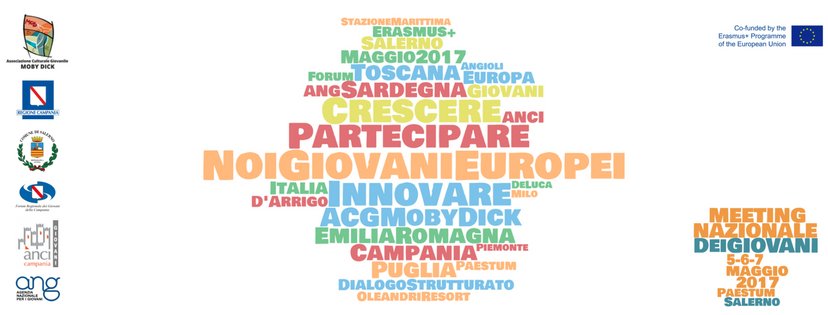 ACGMobyDick's tweet photo. 1h left 4 #MeetingNazionaleGiovani2017 #NoiGiovaniEuropei #SalernoCittàDeiGiovani #Crescere #Partecipare #Innovare #AcgMobyDick #ErasmusPlus https://t.co/Rs33WnAOHi