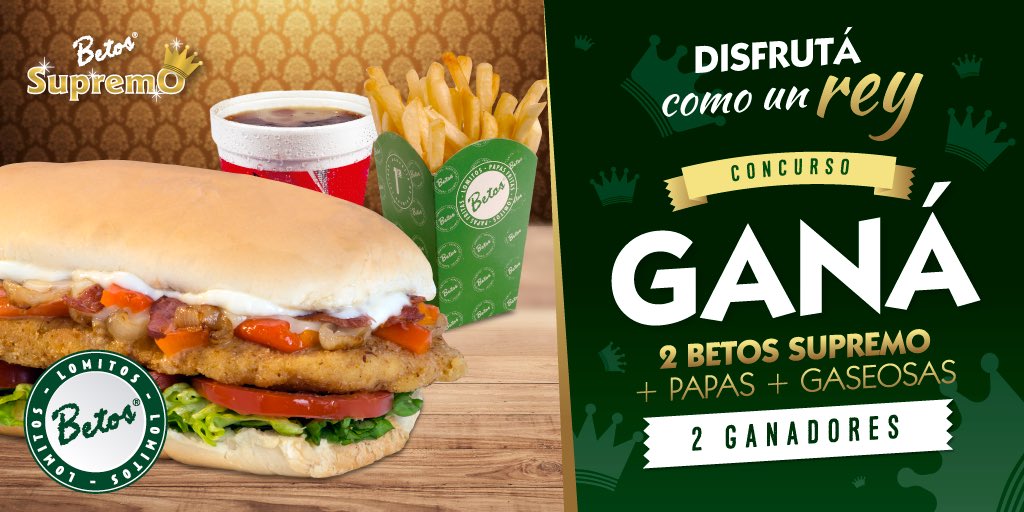 Hoy podés ser 1 de los 2 ganadores de 2 #BetosSupremo 
¡Participá dando RT! 

¡Participando en Instagram: @lomosbetos, tenés doble chance!
