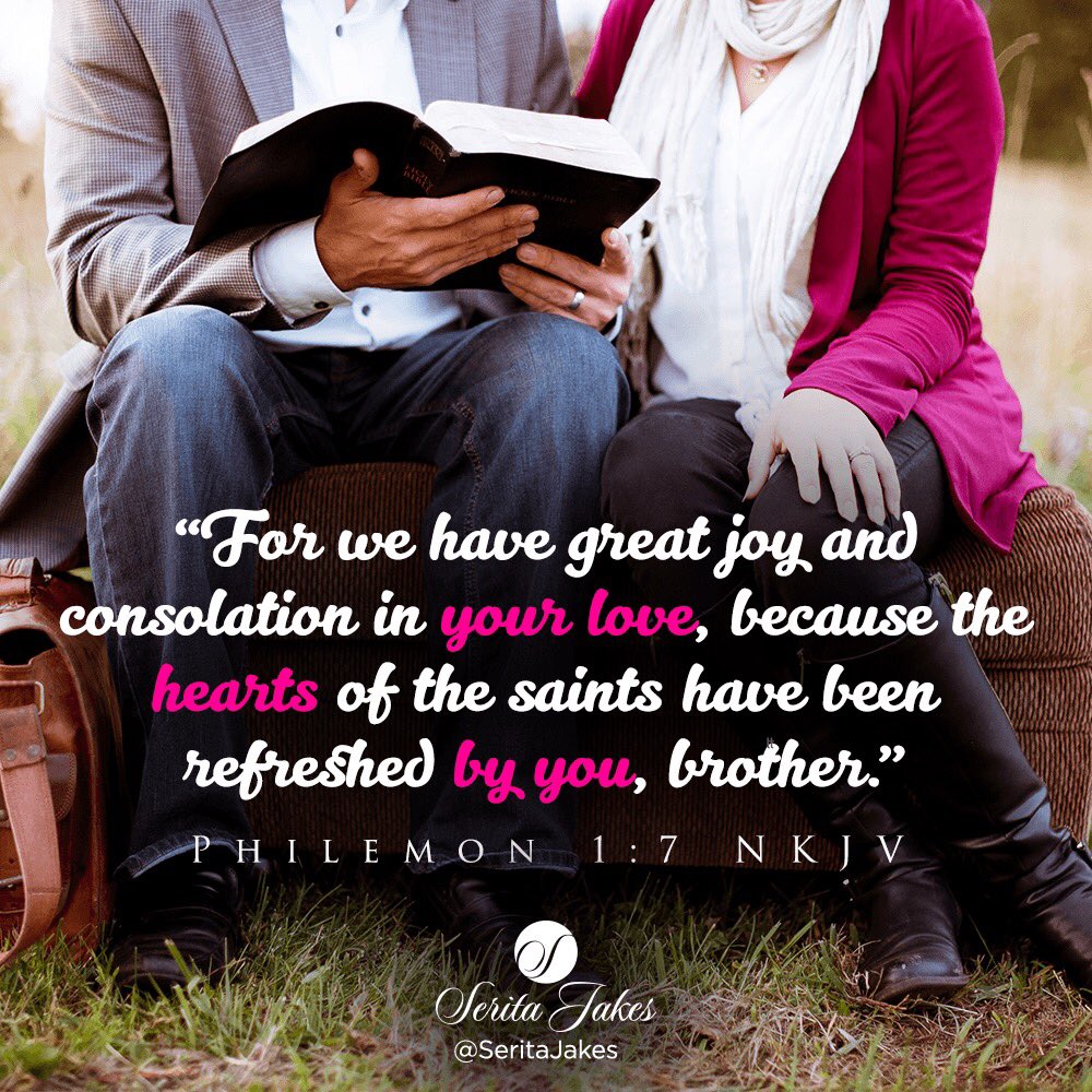 😇GM! “For we have great joy and consolation in your love,....
Philemon 1:7 NKJV
#PastorsAndLeaders #StayUplifted #DailyDevotion