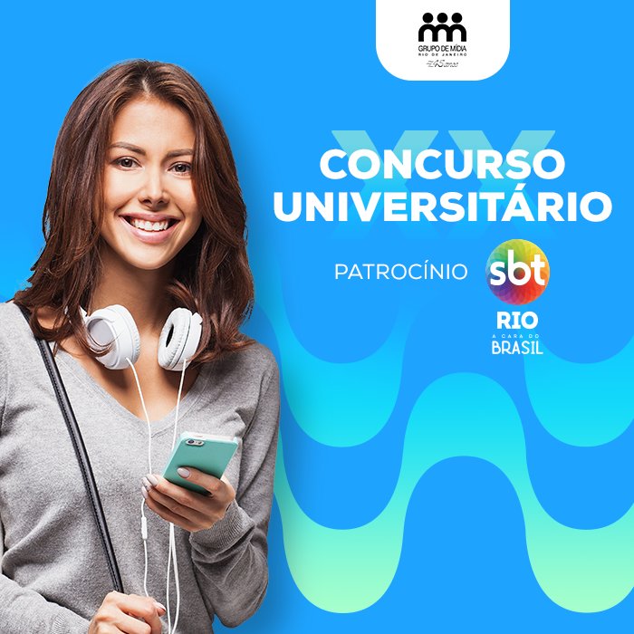 grupodemidia's tweet photo. O #SBTRio é patrocinador do XX Concurso Universitário GMRJ 2017. Inscreva-se agora https://t.co/d6uoIzTyK5 ;) https://t.co/kkQdBPFA1m