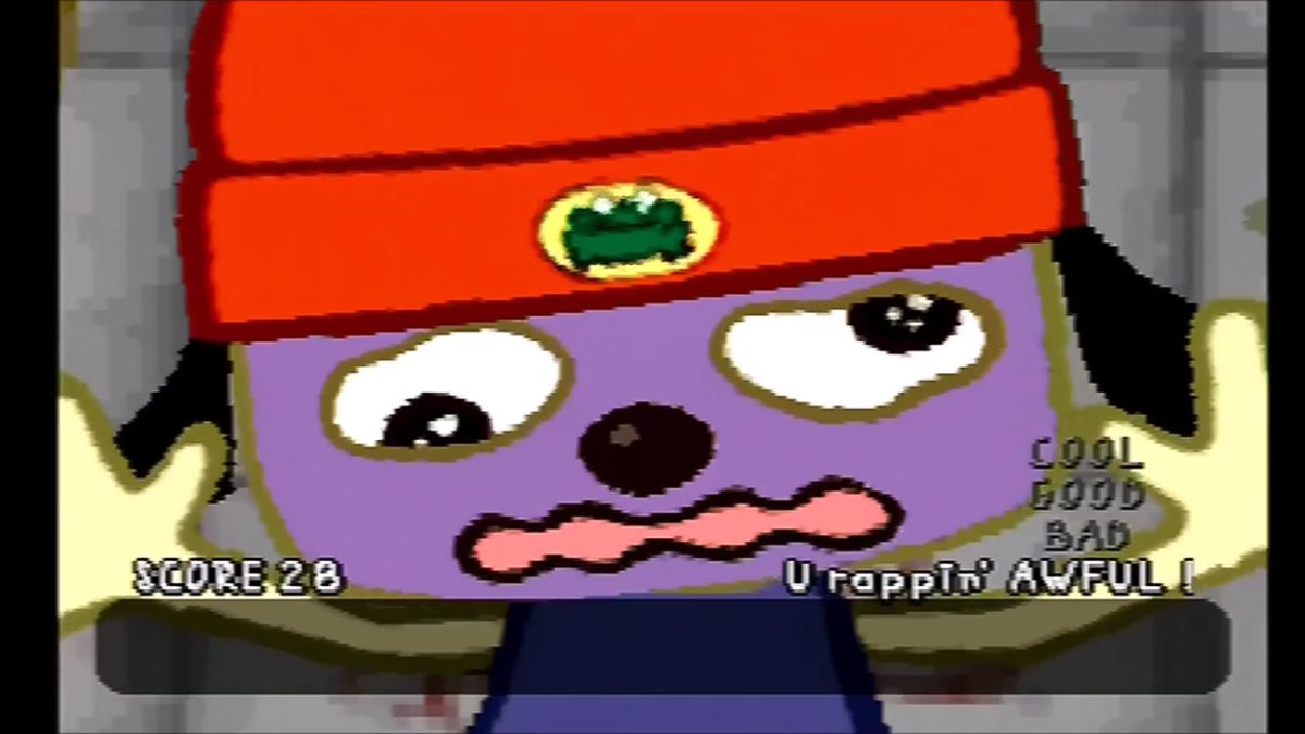 ひすい パラッパラッパー5面 トイレステージでgameoverになったときの主人公君のアへ顔 なるとわかったら目つぶってロケット爆発するまで過ごしてたわw こどものころ怖かったもの