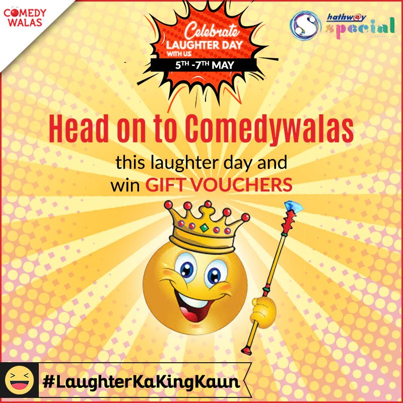 HathwayTV's tweet photo. Want to win gift vouchers? Get all the information on how to from #ComedyWalas channel!
#ContestLive
#LaughterKaKingKaun
#HathwaySpecial https://t.co/Zp6tHoDNhu