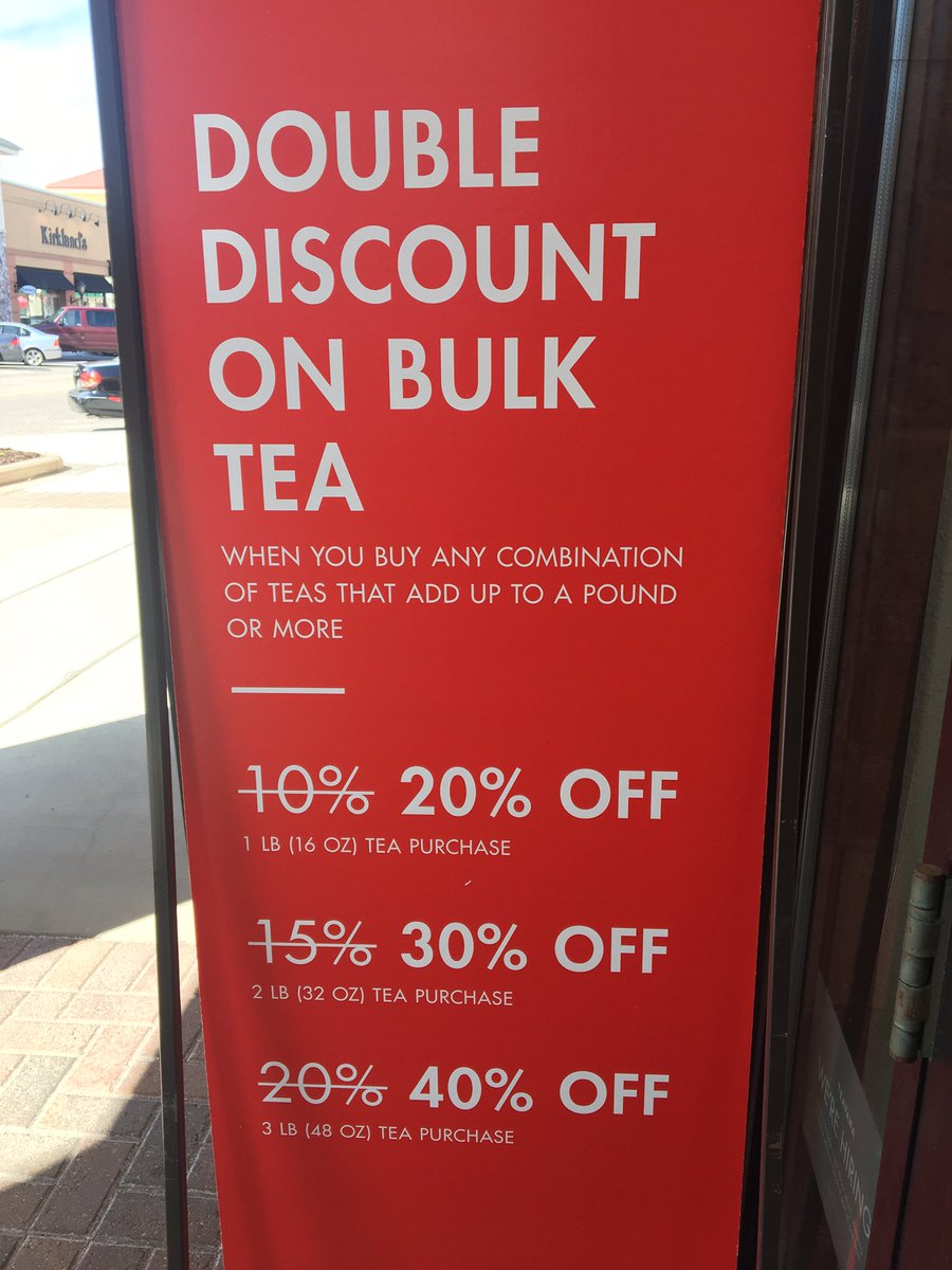 TeavanaMaple's tweet photo. This is the last weekend for Double Discounts. Stop in, stock up and save! @Shoppes_ArborLa https://t.co/dVyL79IAay